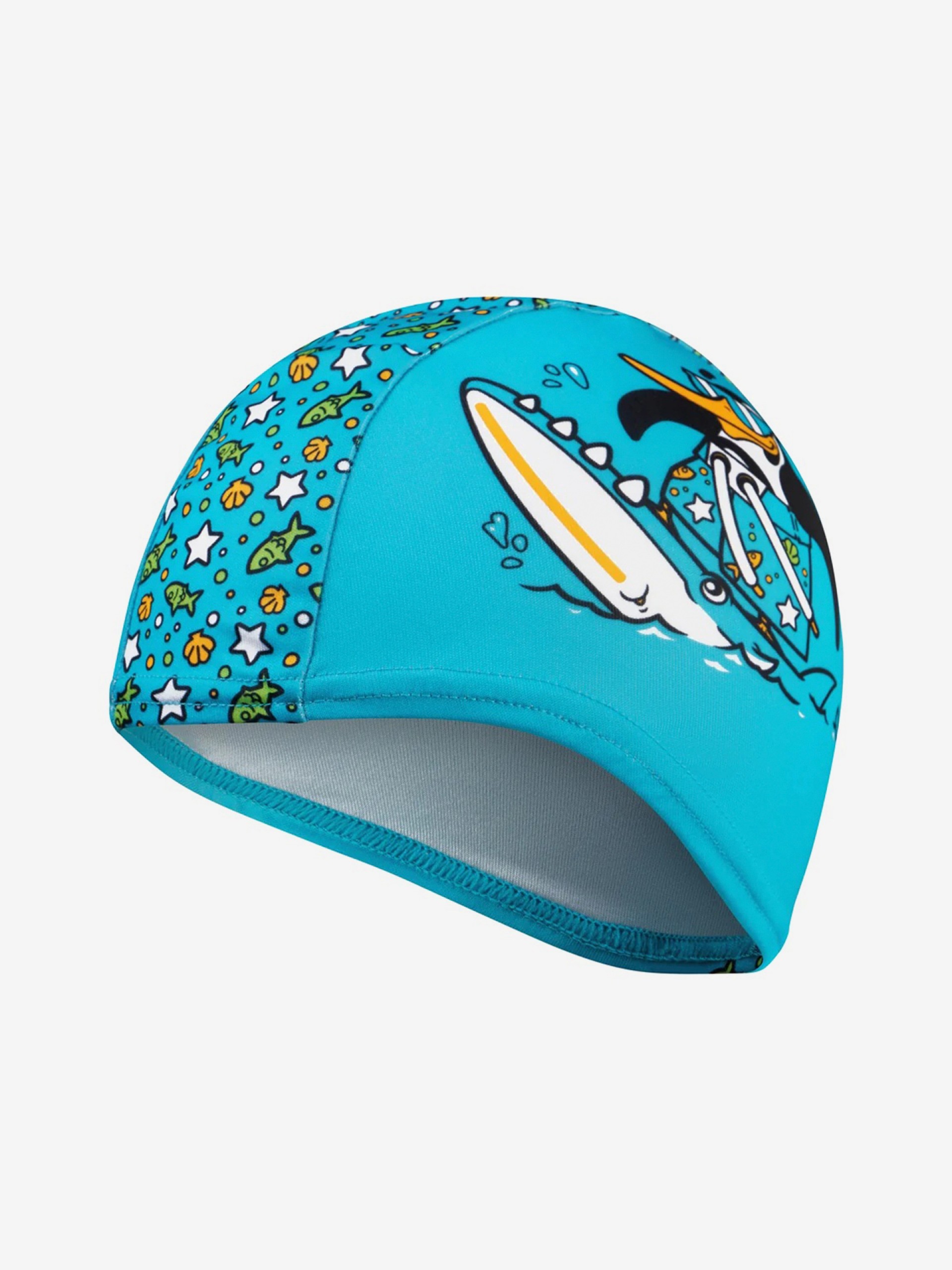 Speedo Printed Polyester Kids Blue Swimming Cap