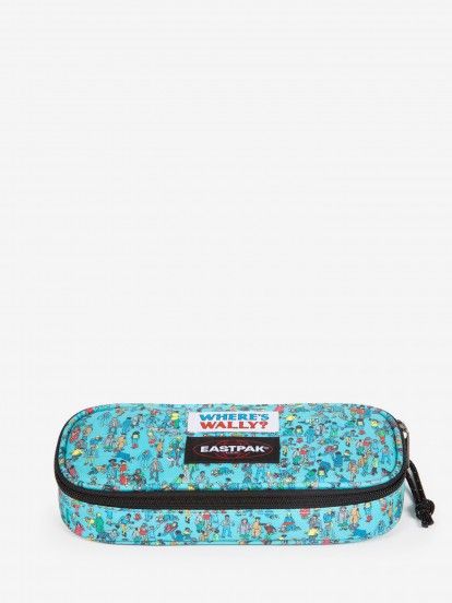 Eastpak Oval Single Wally Pattern Blue Pencil Case