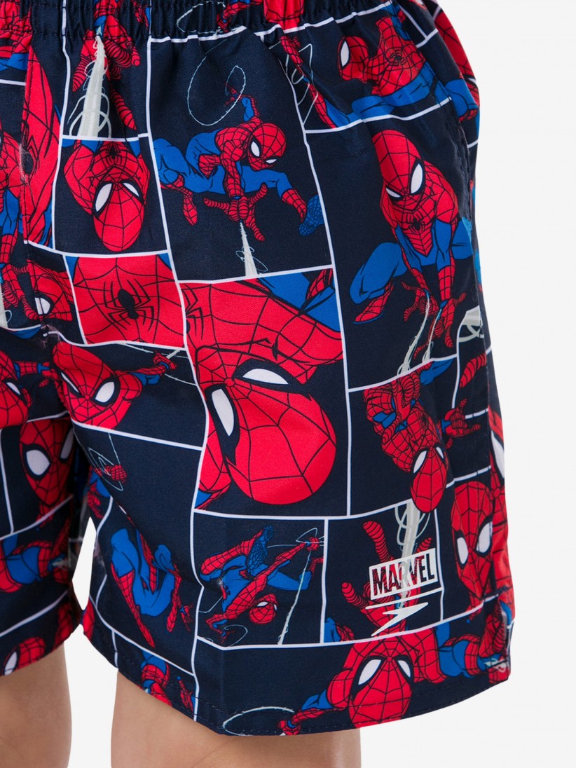 Speedo Marvel Spiderman All Over Print Navy Junior Swim Shorts 8 05394C887