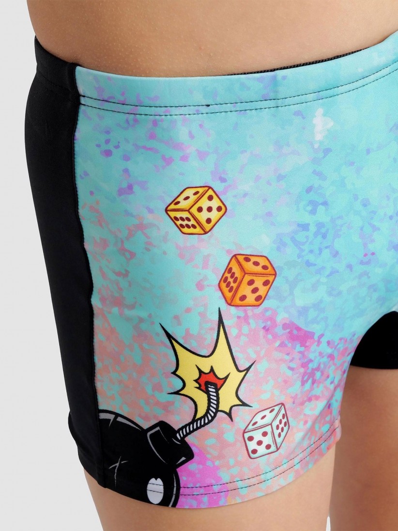 Arena Street Art Print Kids Swimming Shorts