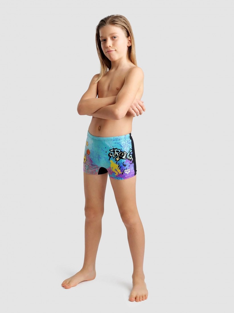 Arena Street Art Print Kids Swimming Shorts