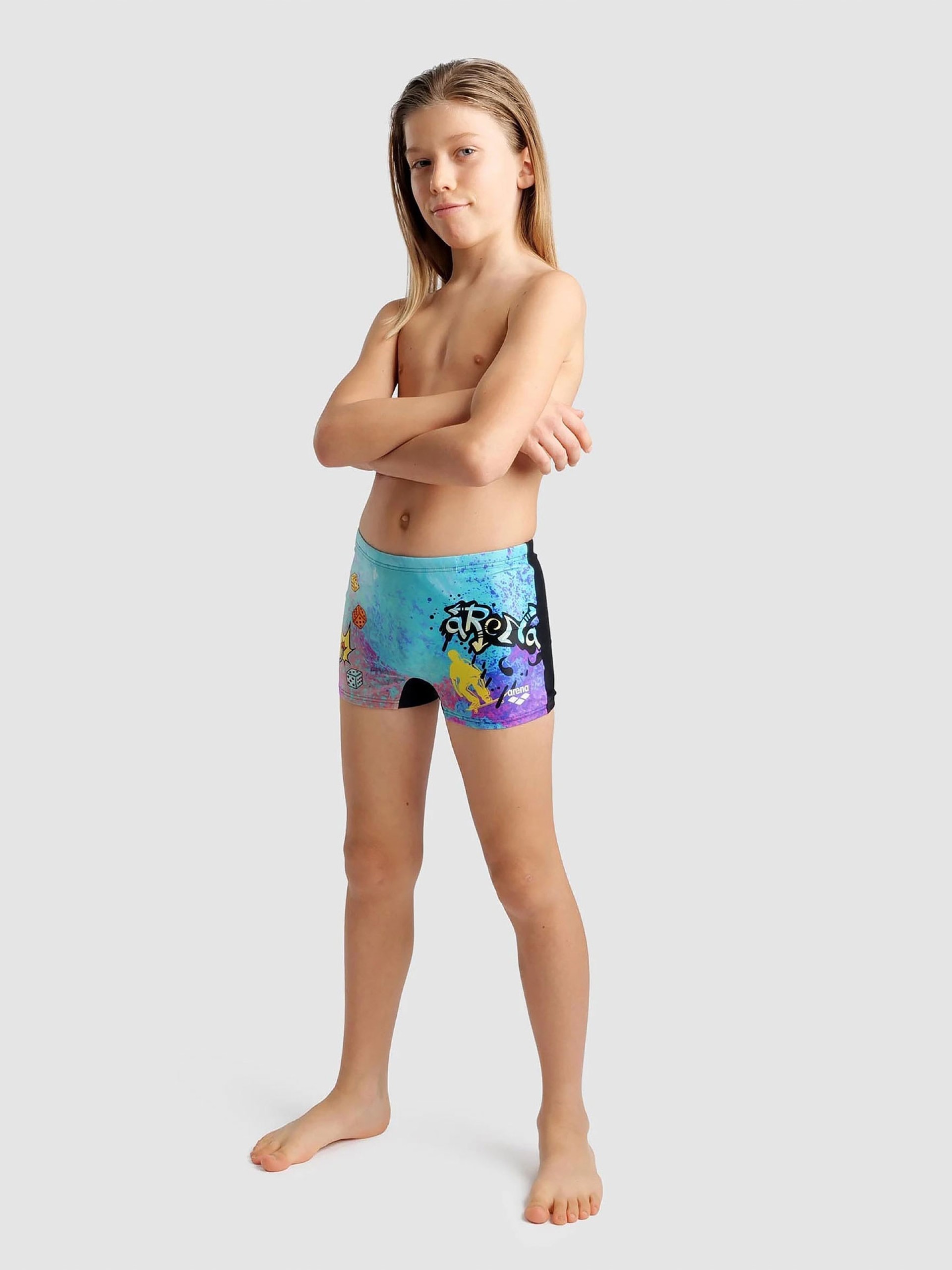 Arena Street Art Print Kids Swimming Shorts
