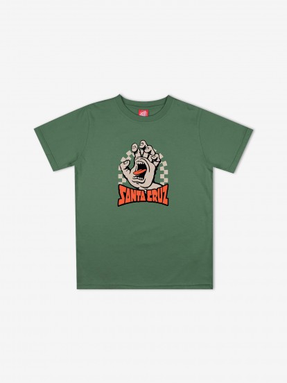 Santa Cruz Youth Check Gateway Hand Front T-shirt