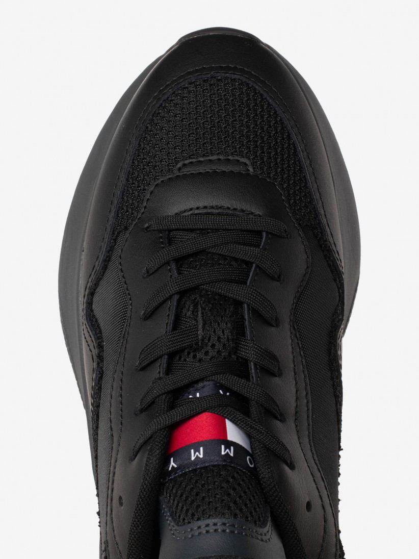 Tommy Hilfiger Mixed Texture Cleat Leather Runner Sneakers