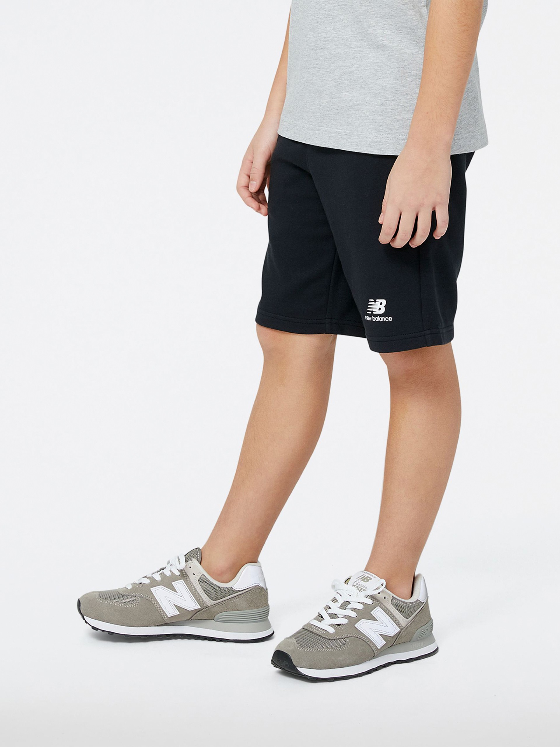 Calções New Balance Essentials Stacked Logo French Terry Kids