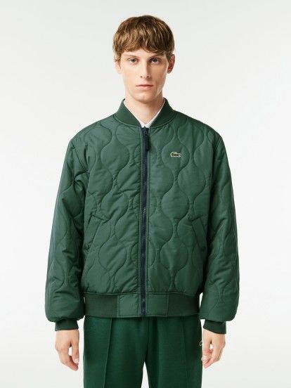 Lacoste Reversible Quilted Taffeta Bomber Jacket
