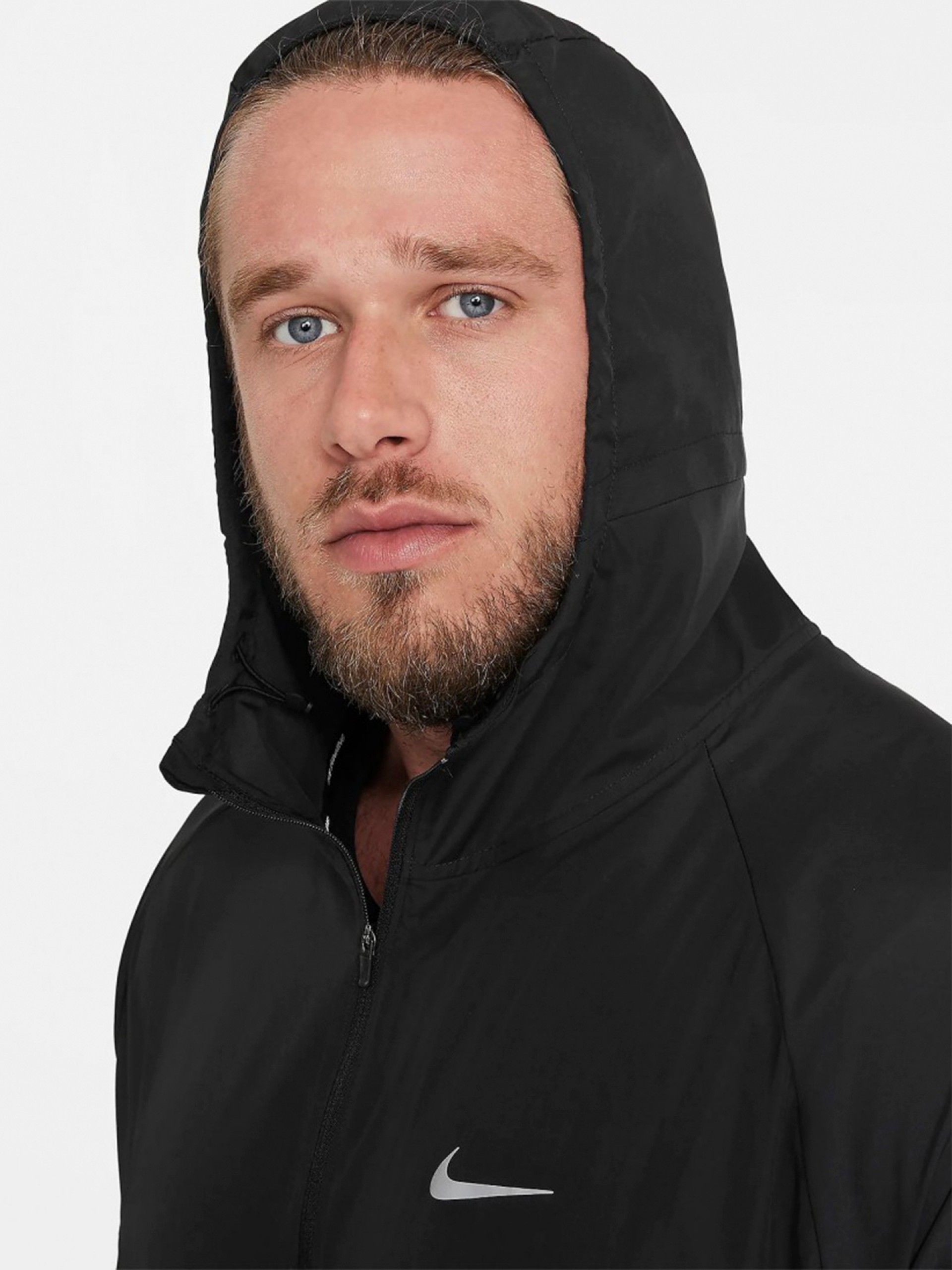 Chaqueta con Capucha de Running Nike Repel Miler Negra Para Hombre