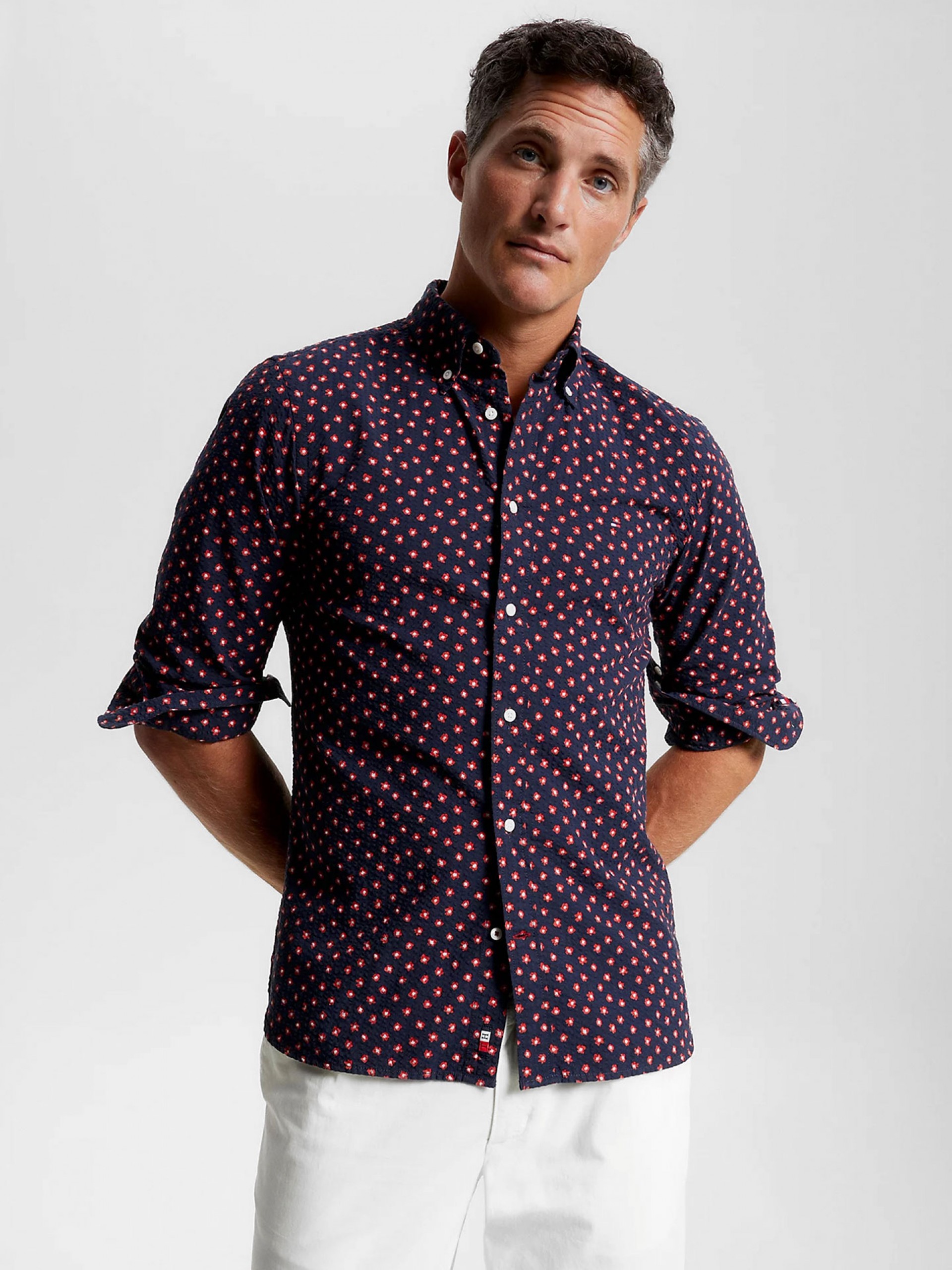 Camisa Tommy Hilfiger Floral Print Seersucker
