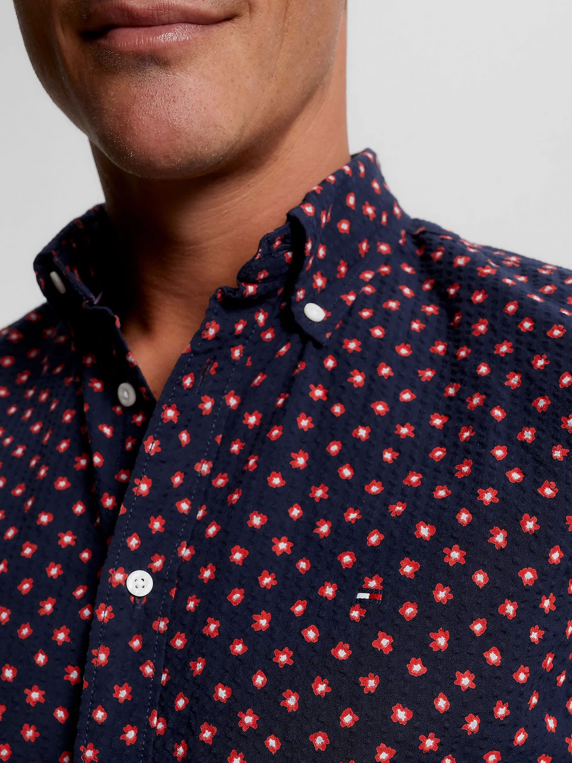 Camisa Tommy Hilfiger Floral Print Seersucker