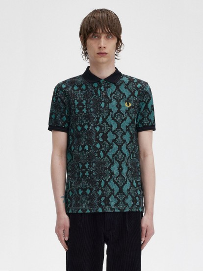 Fred Perry Snake Print Polo Shirt