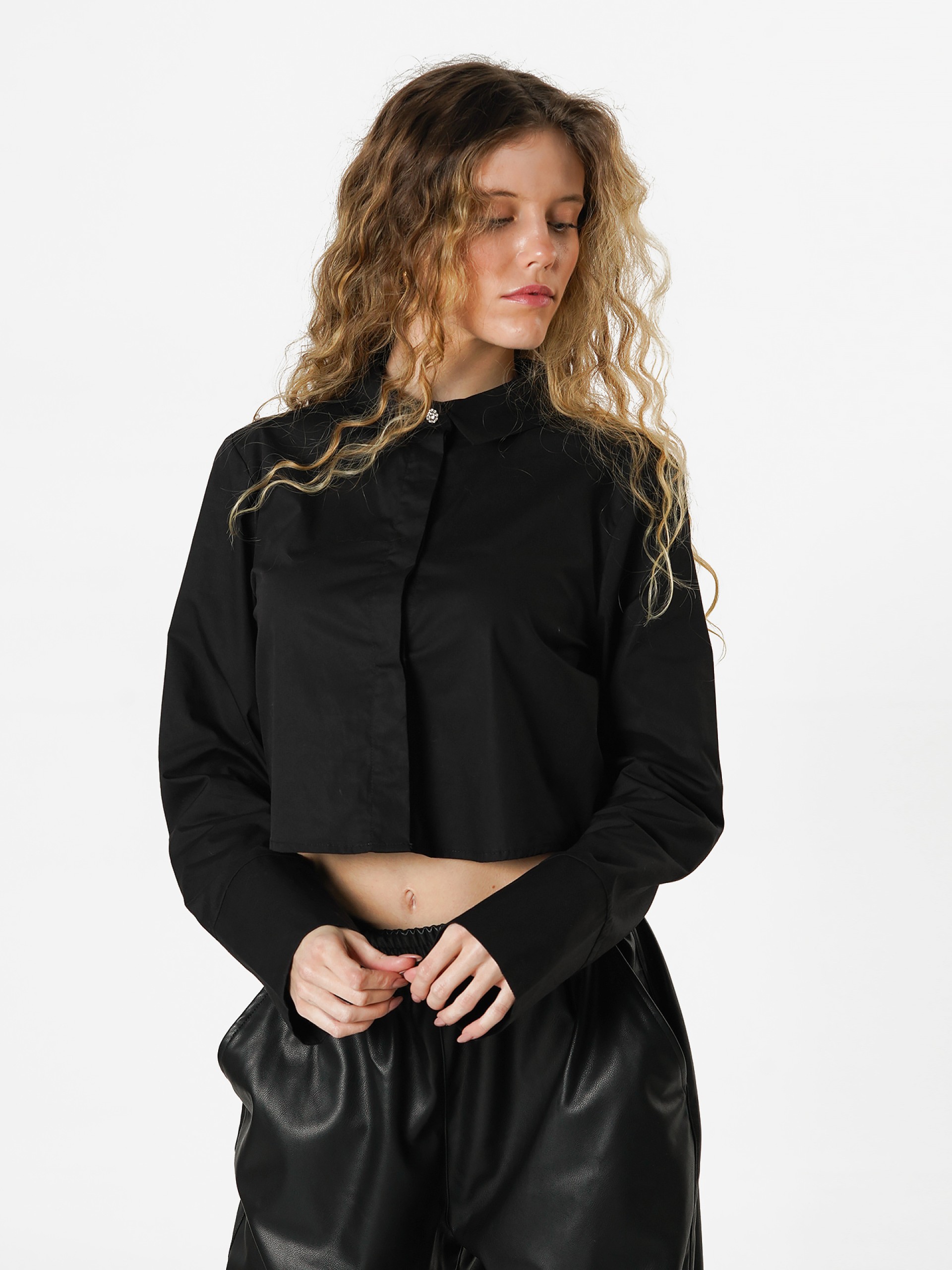 Camisa Only ONLNita Cropped Simili Button Wvn