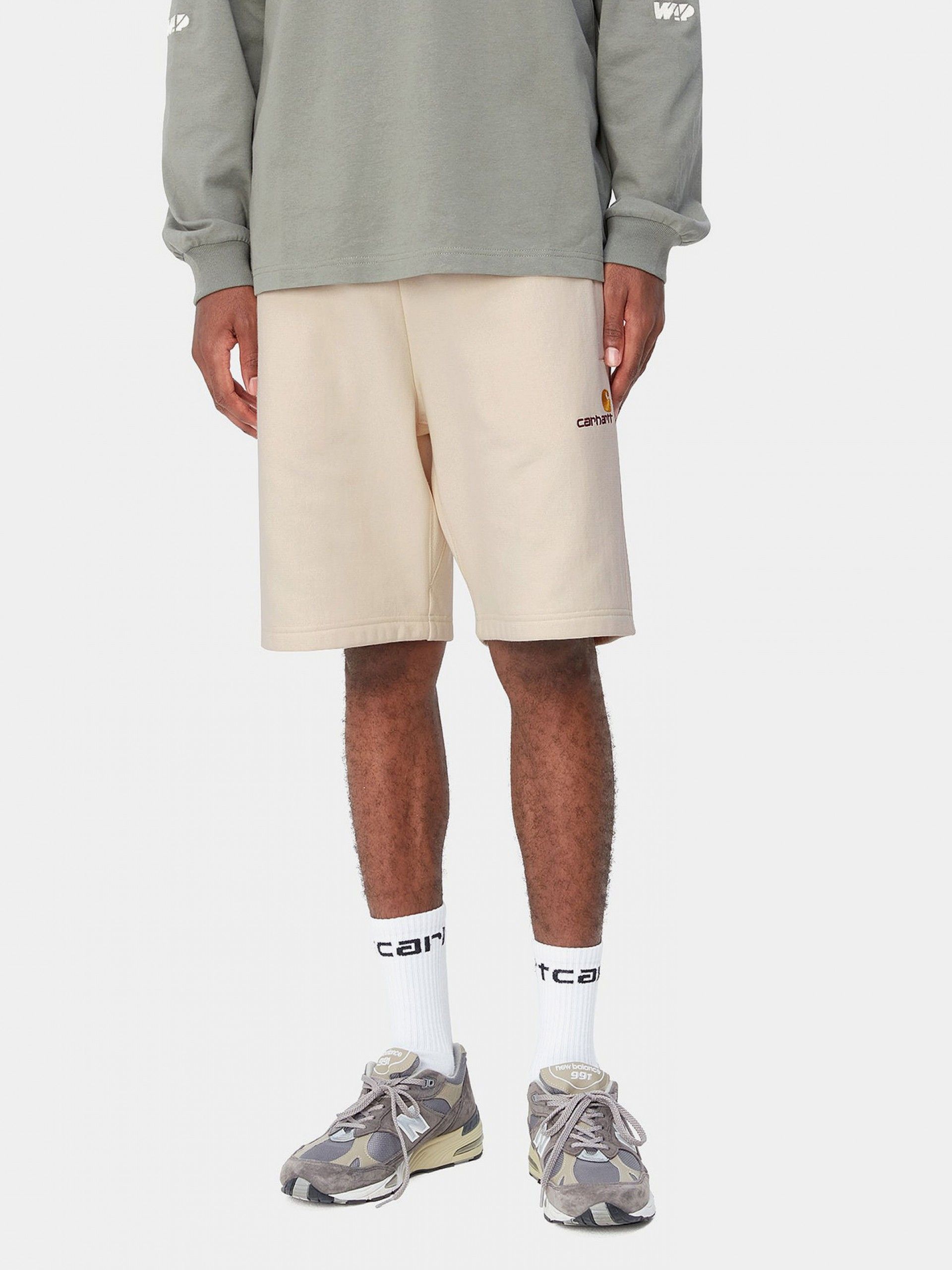Pantalones Cortos Carhartt WIP American Script Beige