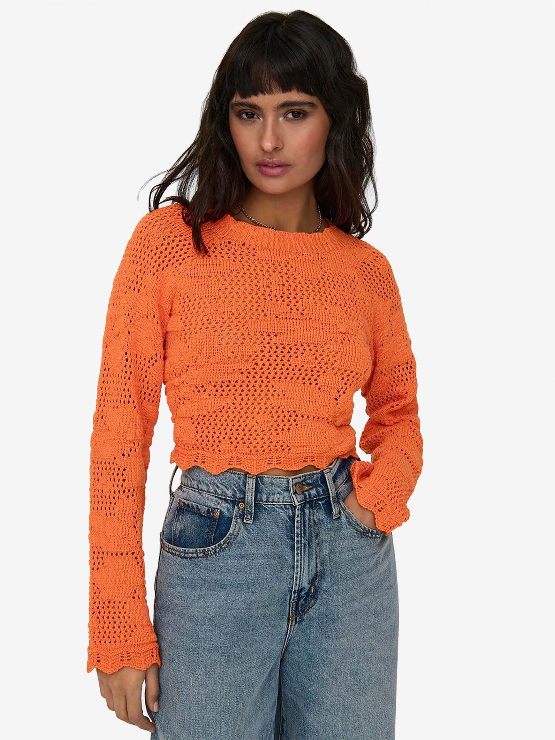 Only Cille Life Ls Back Dtl Oneck Cc Knt Jumper