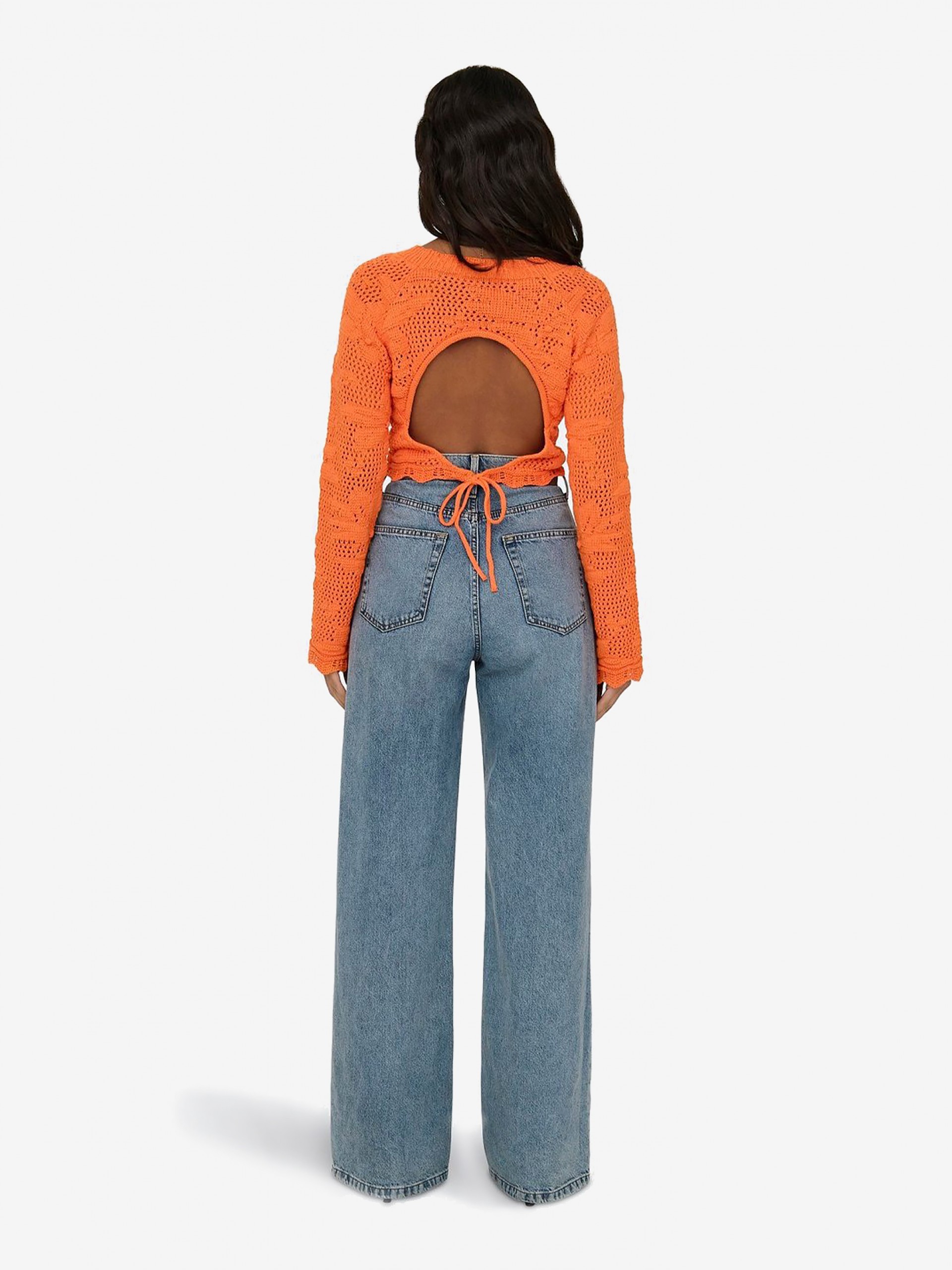 Only Cille Life Ls Back Dtl Oneck Cc Knt Jumper