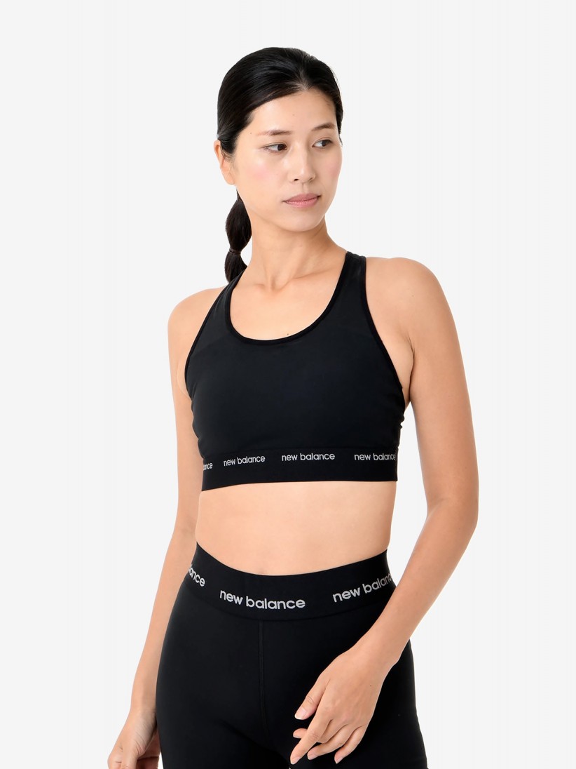 New Balance MEDIUM SUPPORT SLEEK PACE BRA - Medium support sports bra -  white (100)/white 