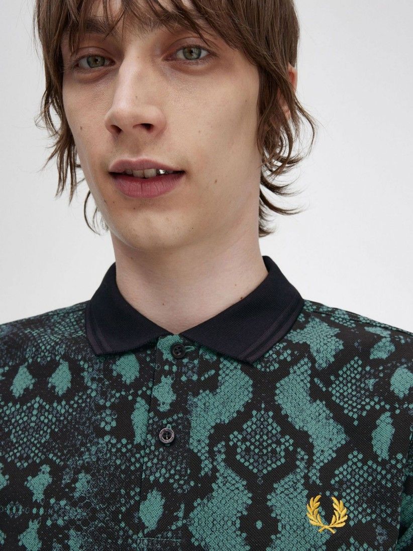 Fred Perry Snake Print Polo Shirt