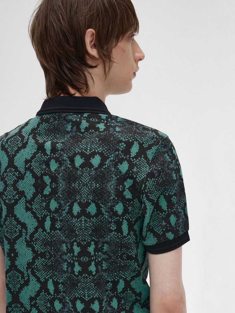 Fred Perry Snake Print Polo Shirt