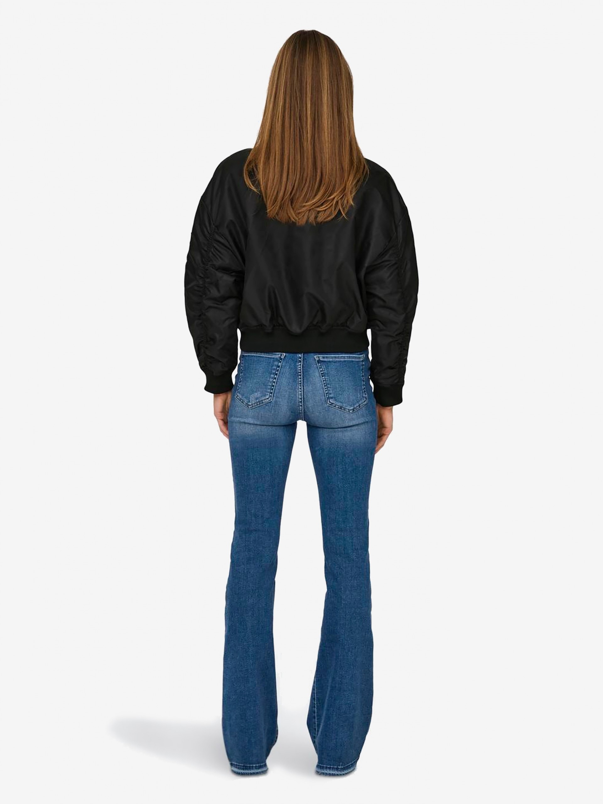 Only Baseball Ribbed Cuffs Short Bomber Jacket