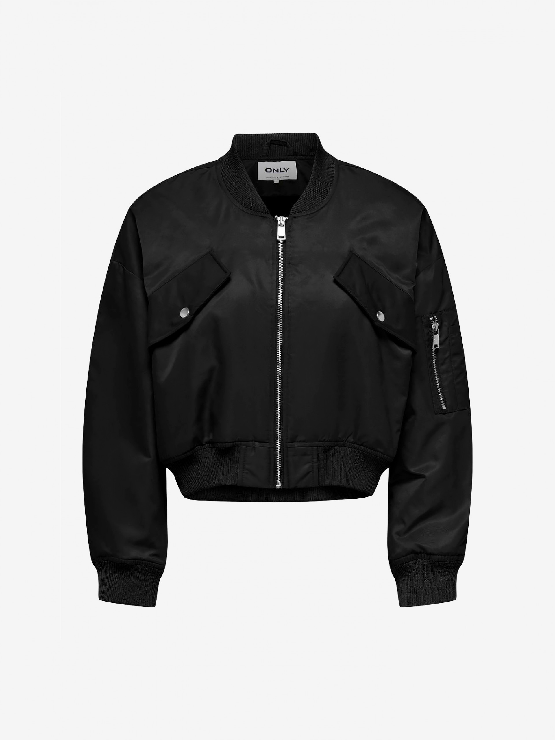 Only Baseball Ribbed Cuffs Short Bomber Jacket