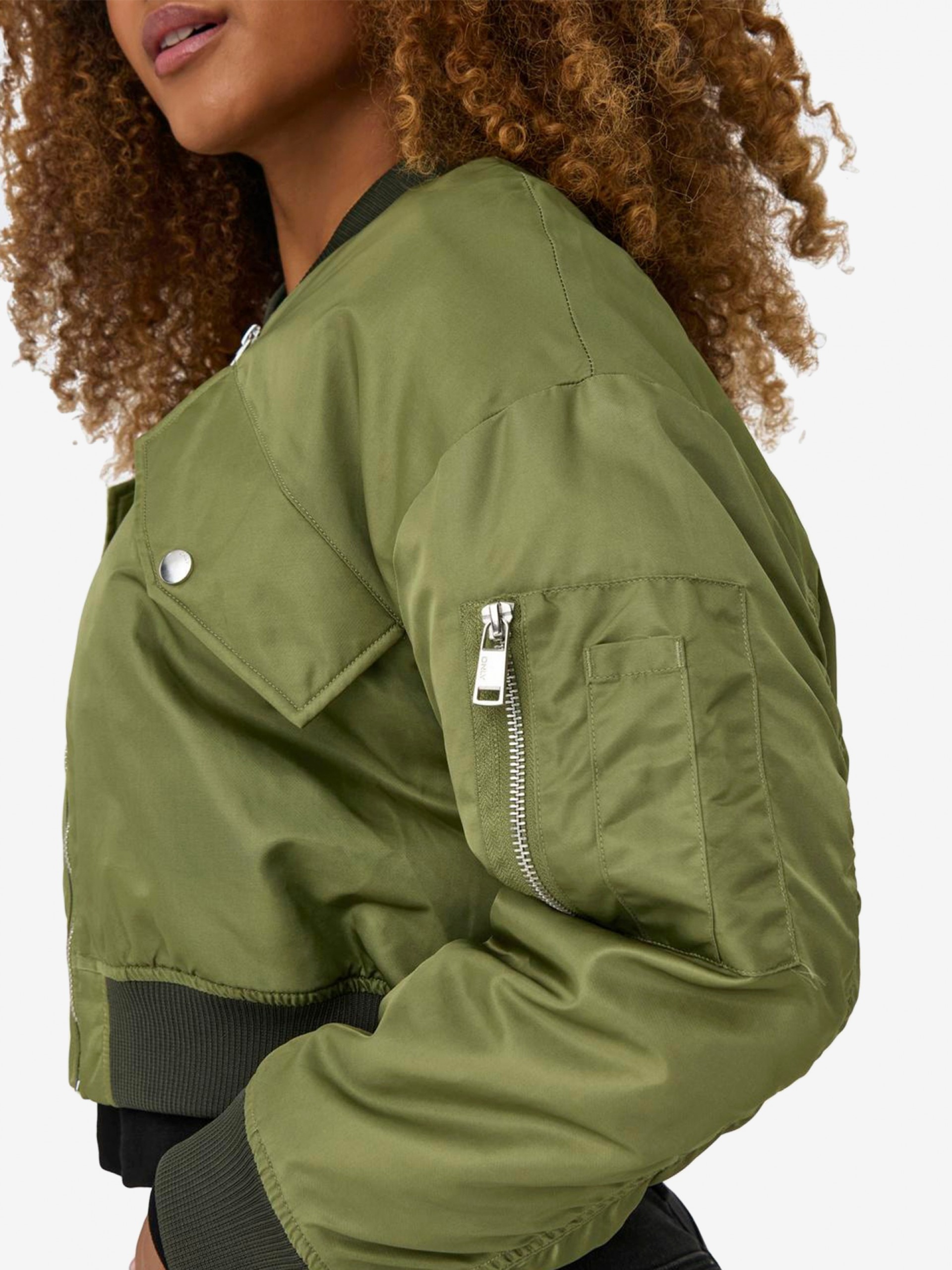 Chaqueta Only Baseball Ribbed Cuffs Short Bomber