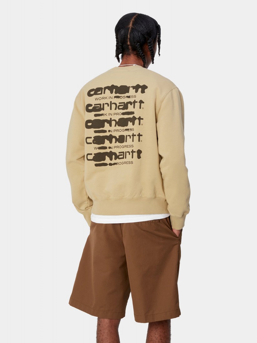 Sudadera Carhartt WIP Script Embroidery Beige Hombre