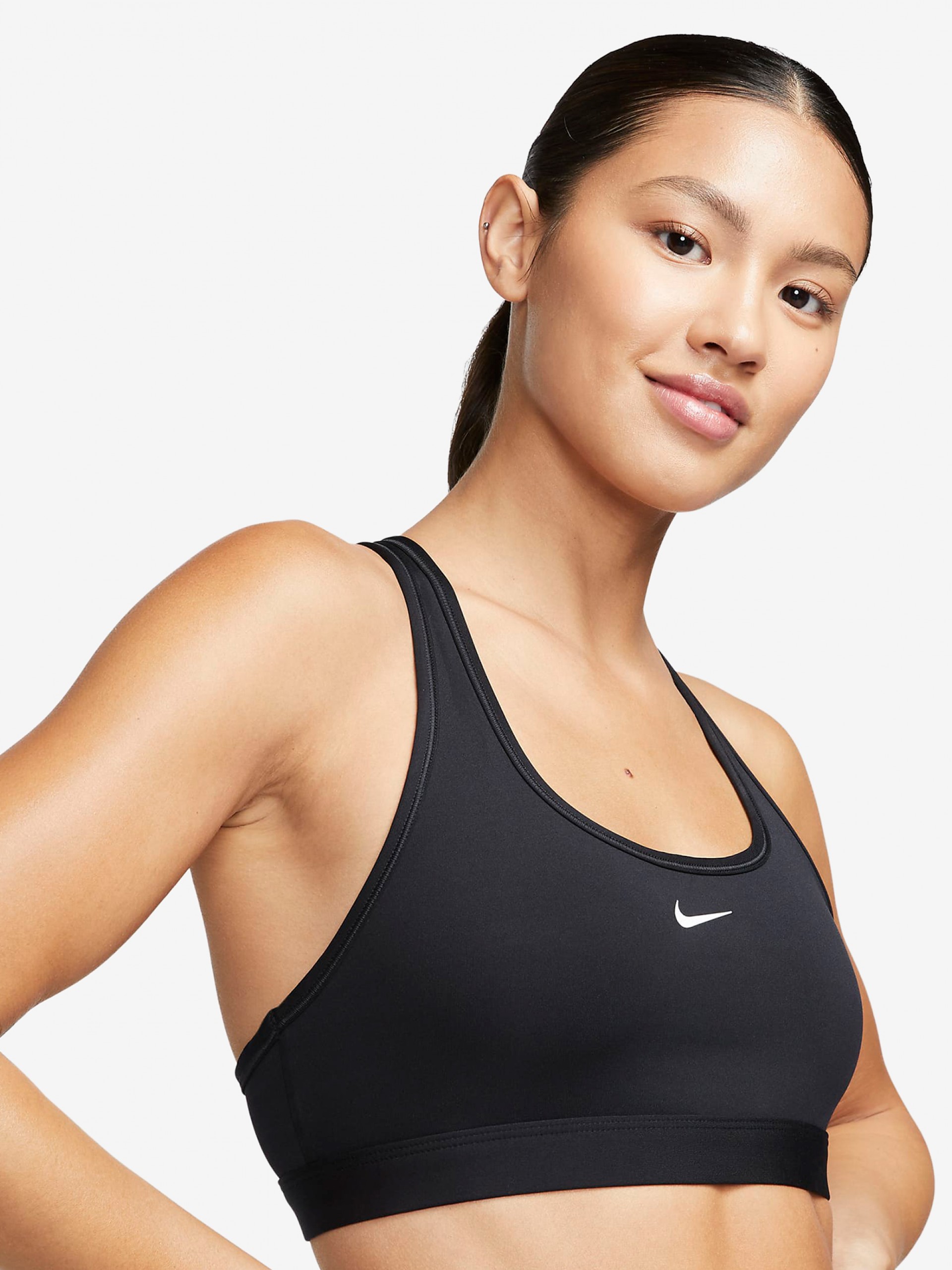 Sujetador Deportivo Nike Swoosh Sujeción Ligera Negro