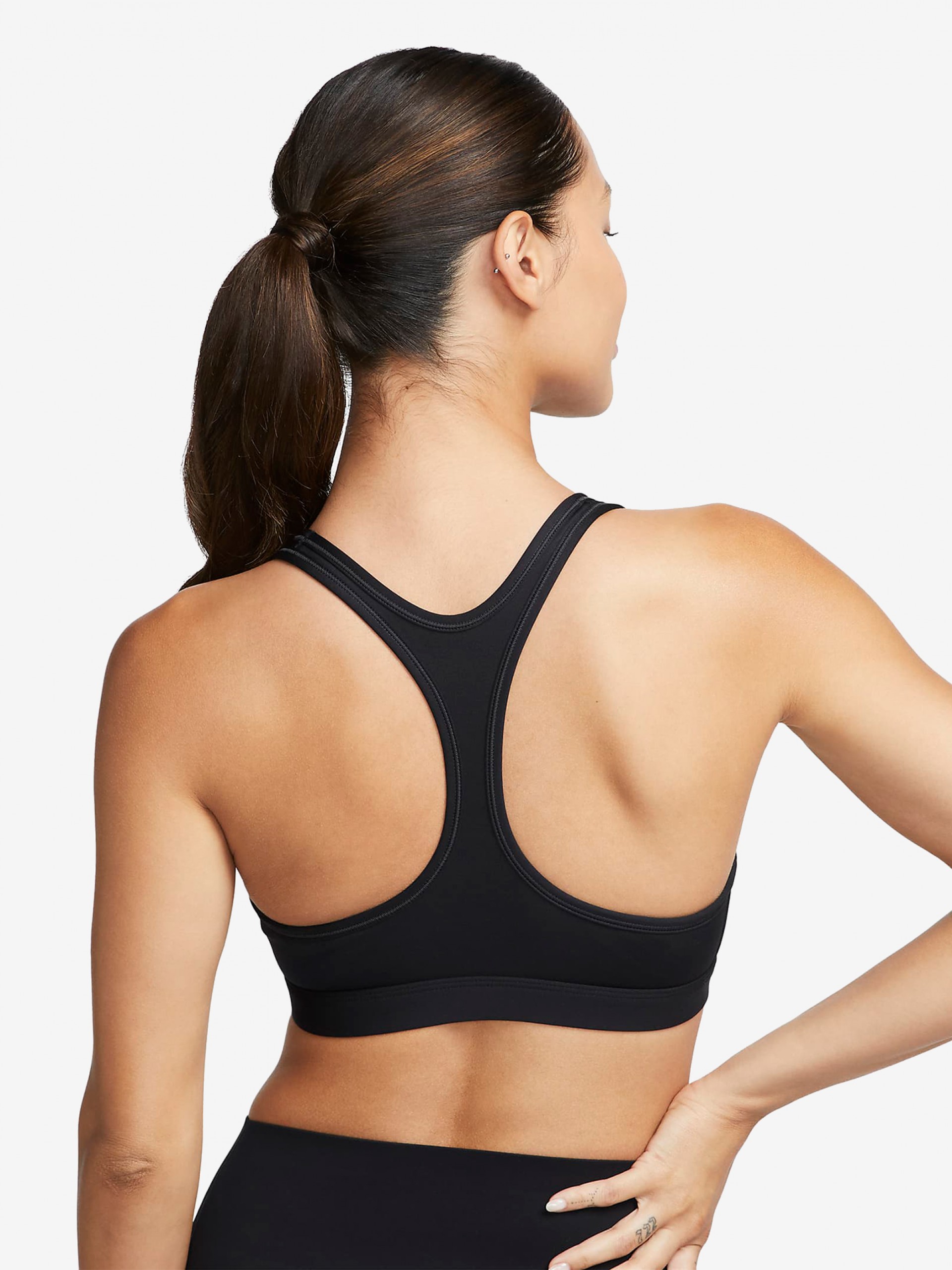 Sujetador Deportivo Nike Swoosh Sujeción Ligera Negro