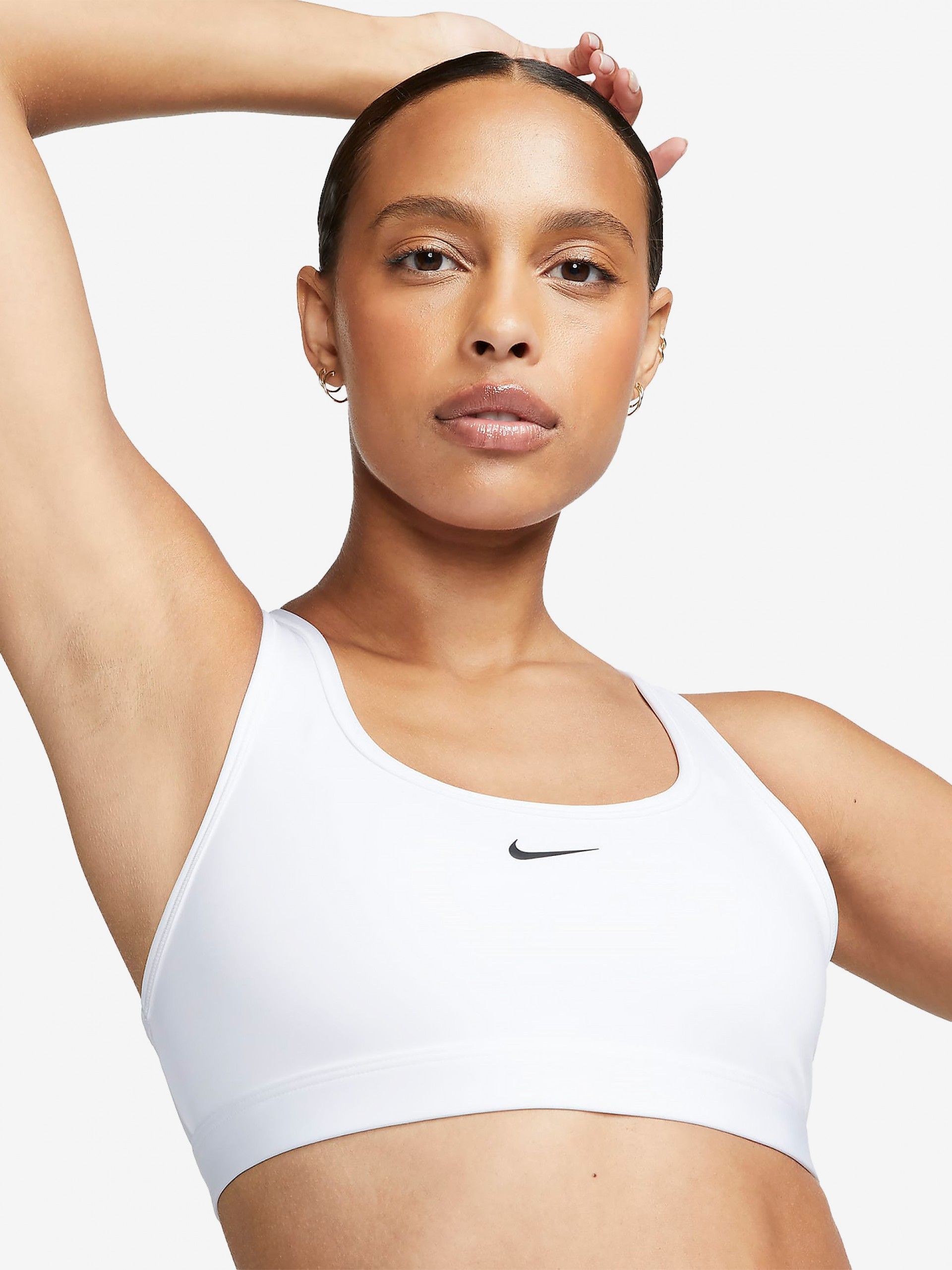 Sujetador Deportivo Nike Swoosh Sujeción Ligera Blanco