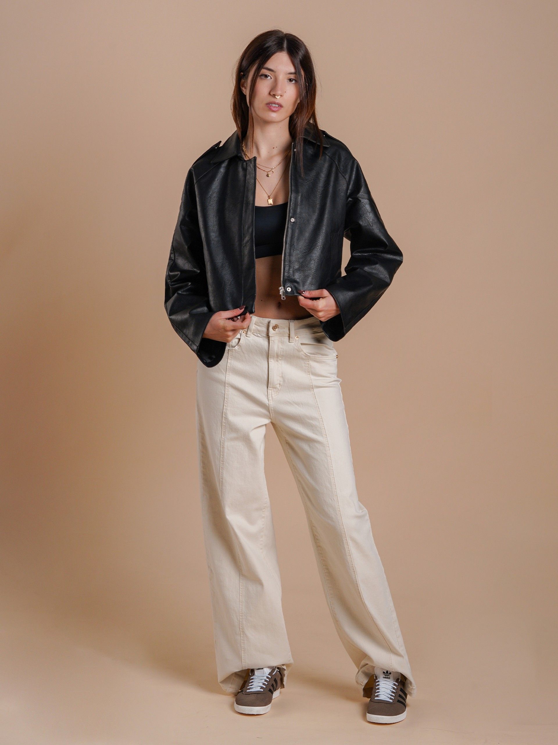 Pantalones Vaqueros Only Hope Ex High-Waist Wide Ecru Mae