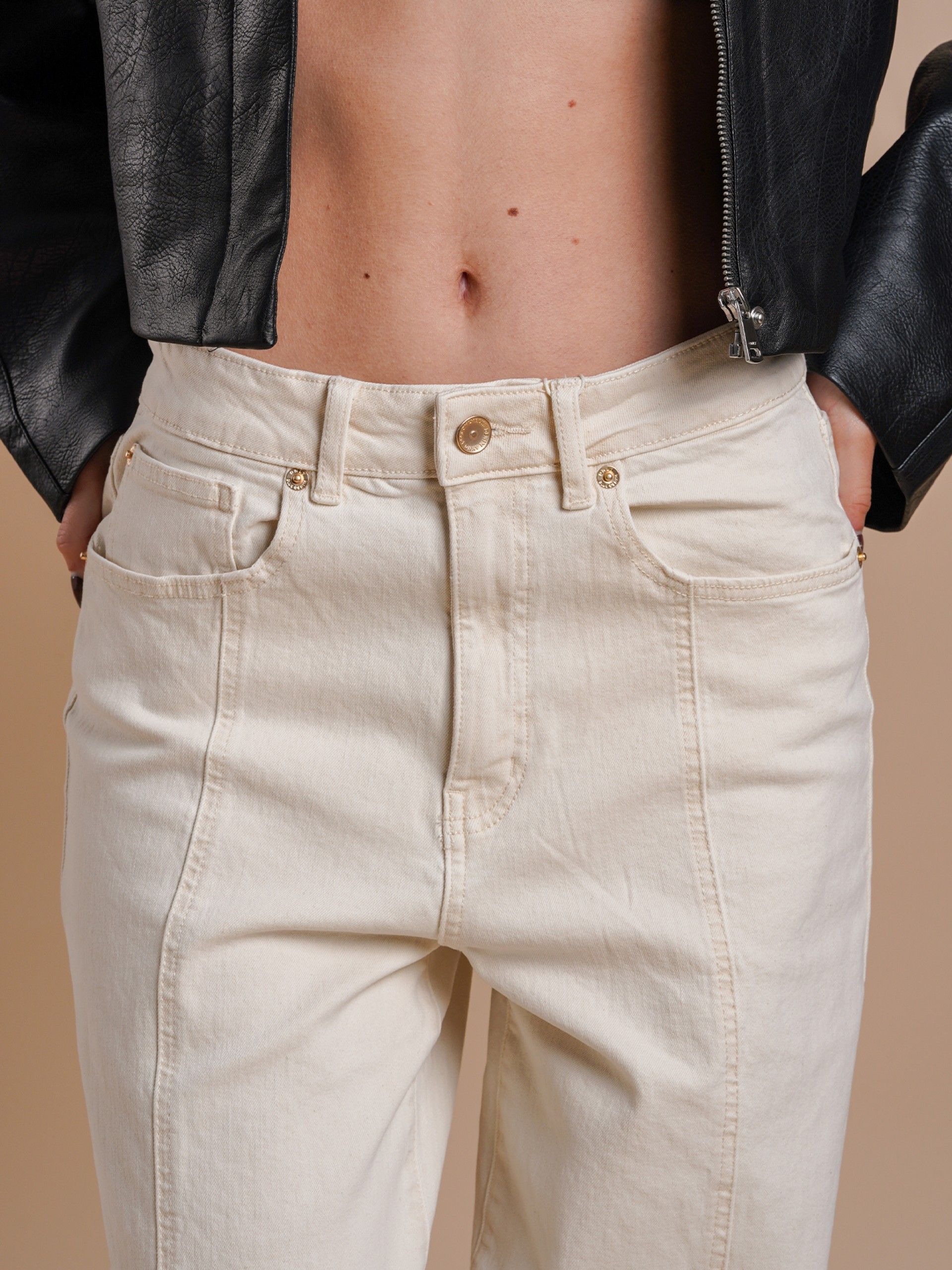 Pantalones Vaqueros Only Hope Ex High-Waist Wide Ecru Mae