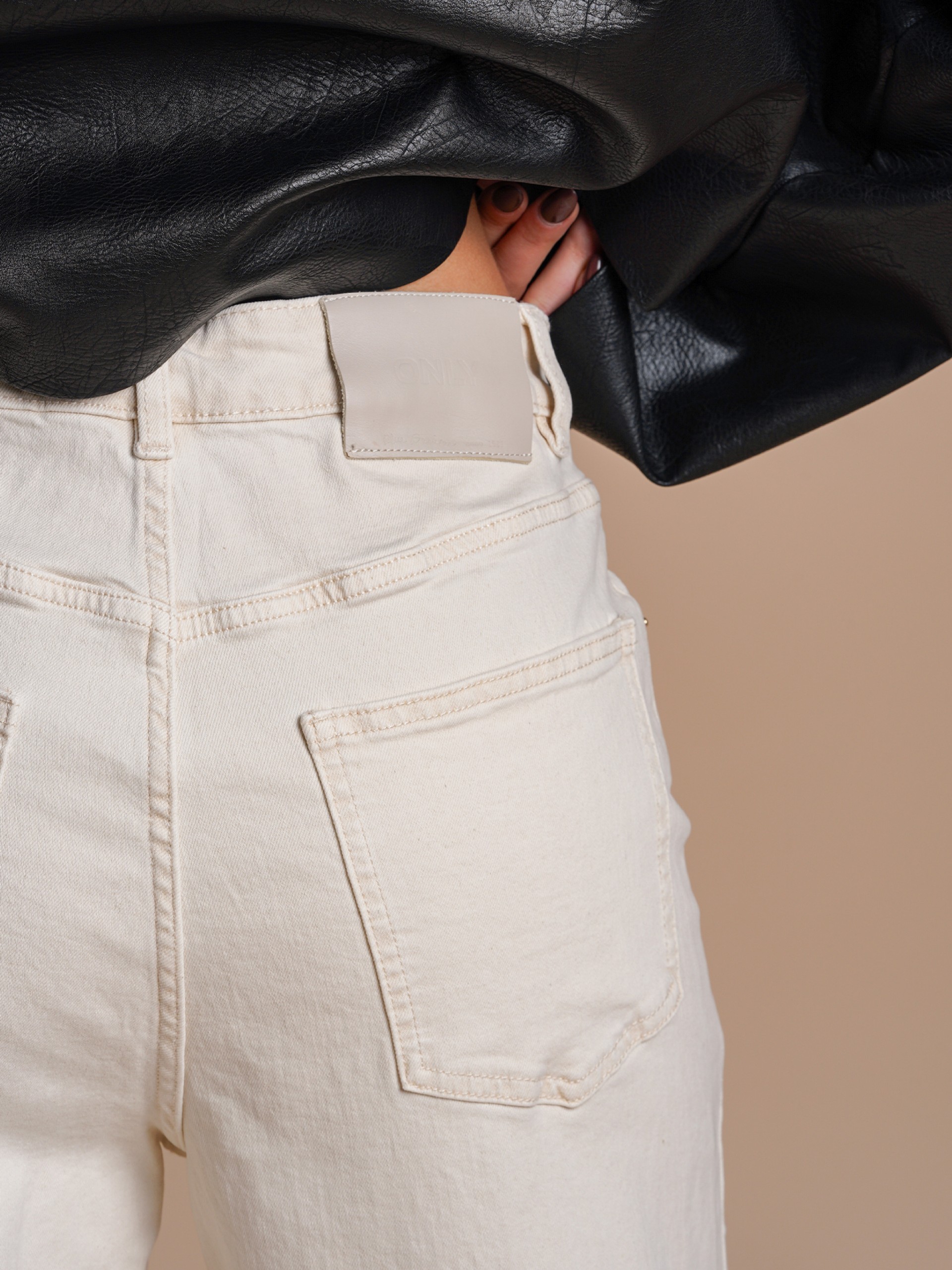 Pantalones Vaqueros Only Hope Ex High-Waist Wide Ecru Mae