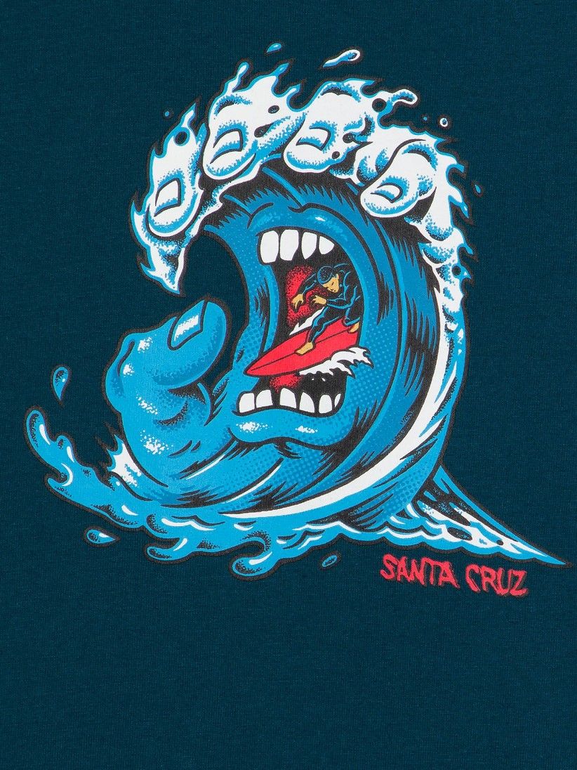 Camiseta Santa Cruz Youth Screaming Wave Front Kids