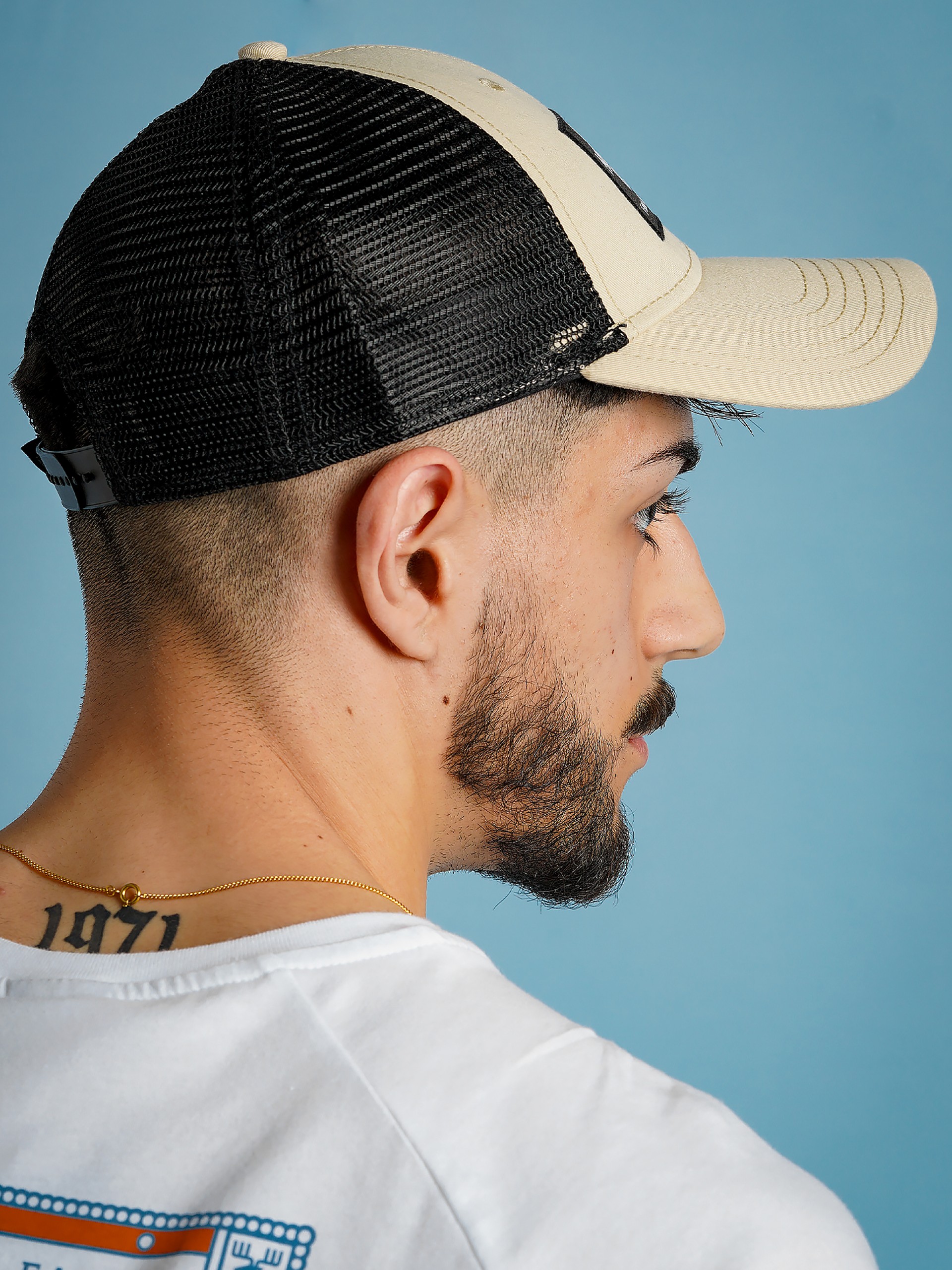 The North Face Mudder Trucker Beige and Black Cap