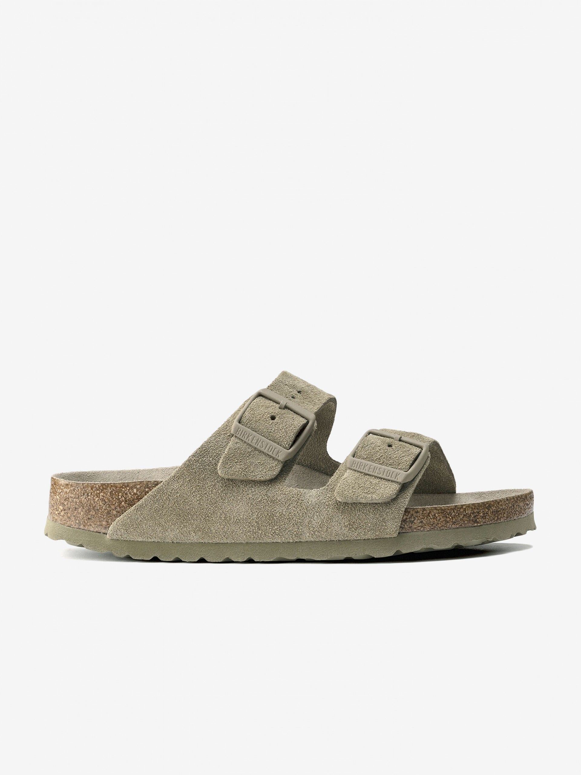 Birkenstock Arizona Soft Footbed Suede Green Slides
