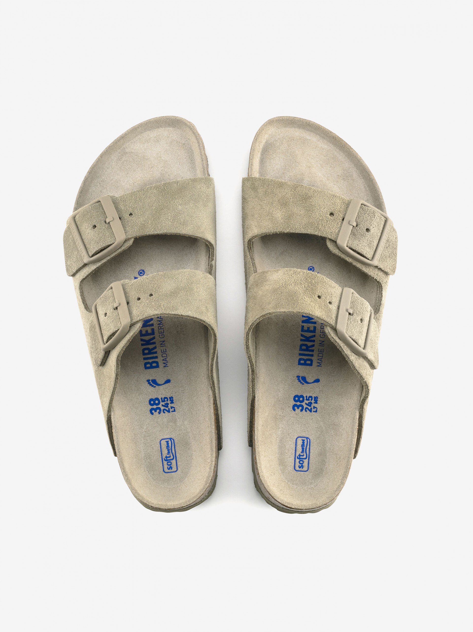 Birkenstock Arizona Soft Footbed Suede Green Slides