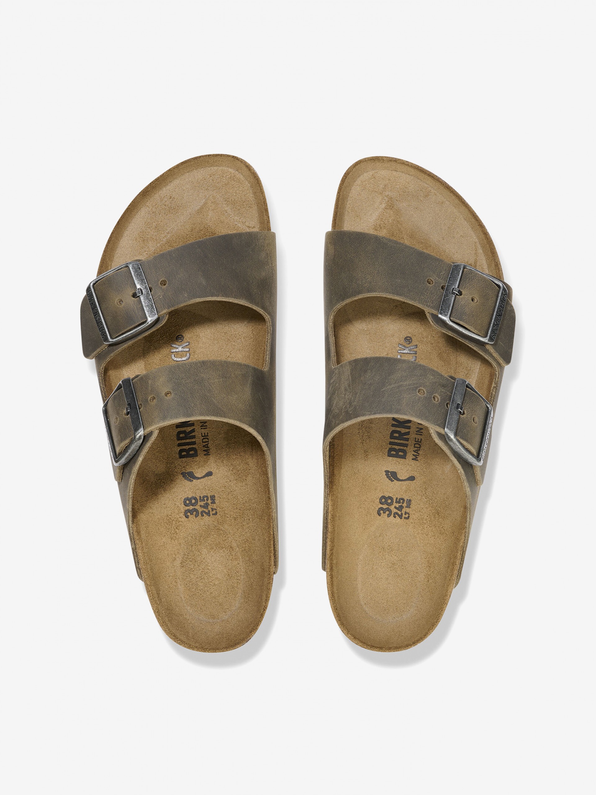 Chinelos Birkenstock Arizona Oiled Leather Caqui