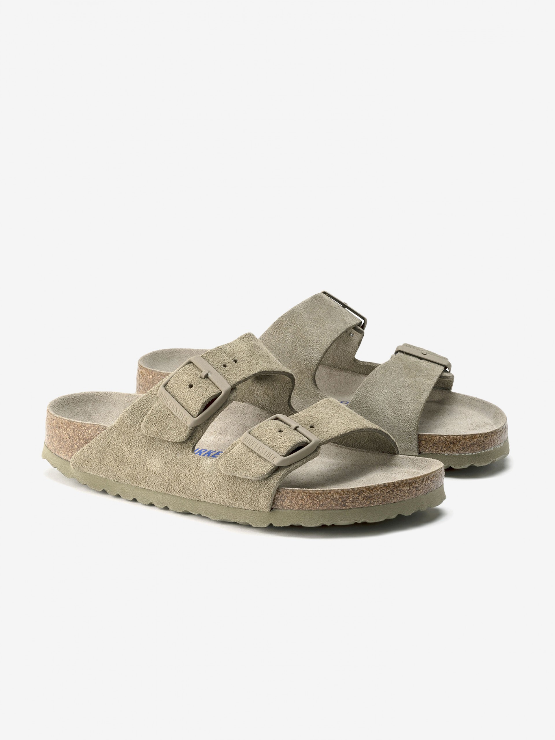 Birkenstock Arizona Soft Footbed Suede Green Slides