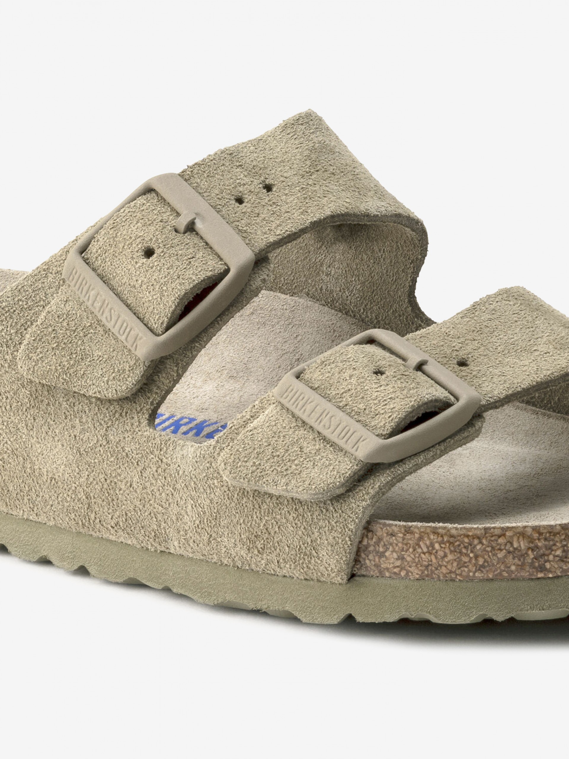 Birkenstock Arizona Soft Footbed Suede Green Slides