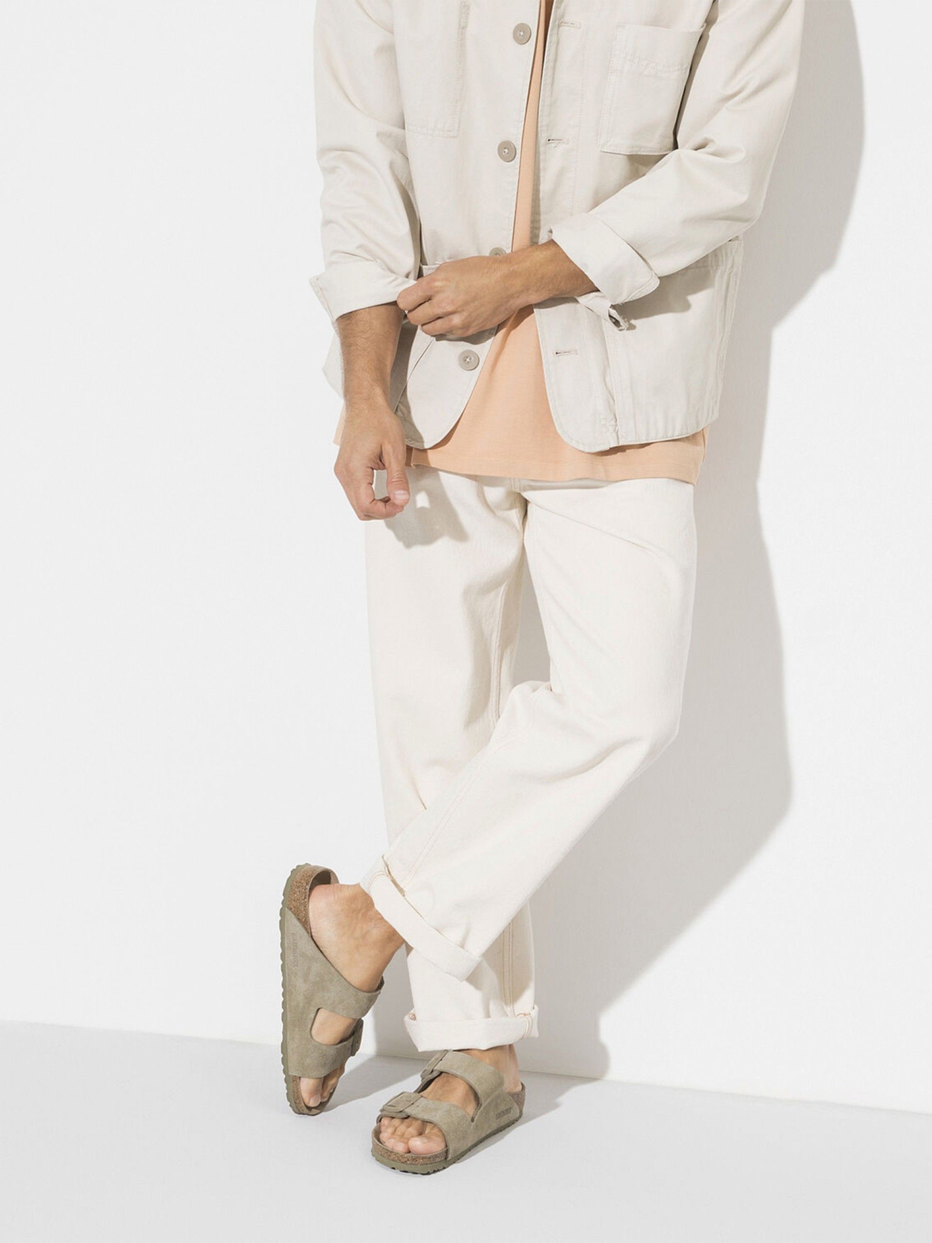 Birkenstock Arizona Soft Footbed Suede Green Slides