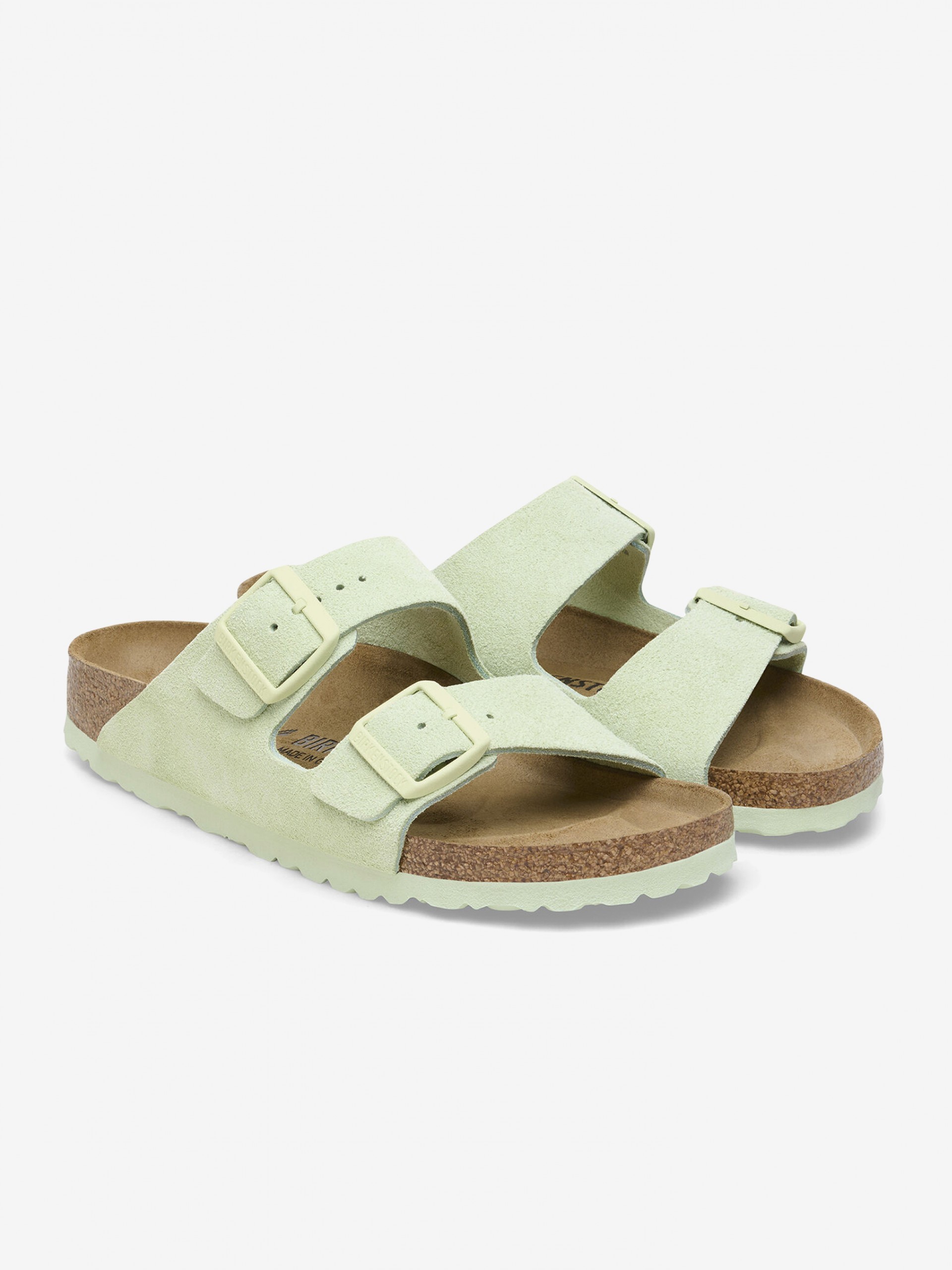 Chinelos Birkenstock Arizona Couro em Camurça Verdes