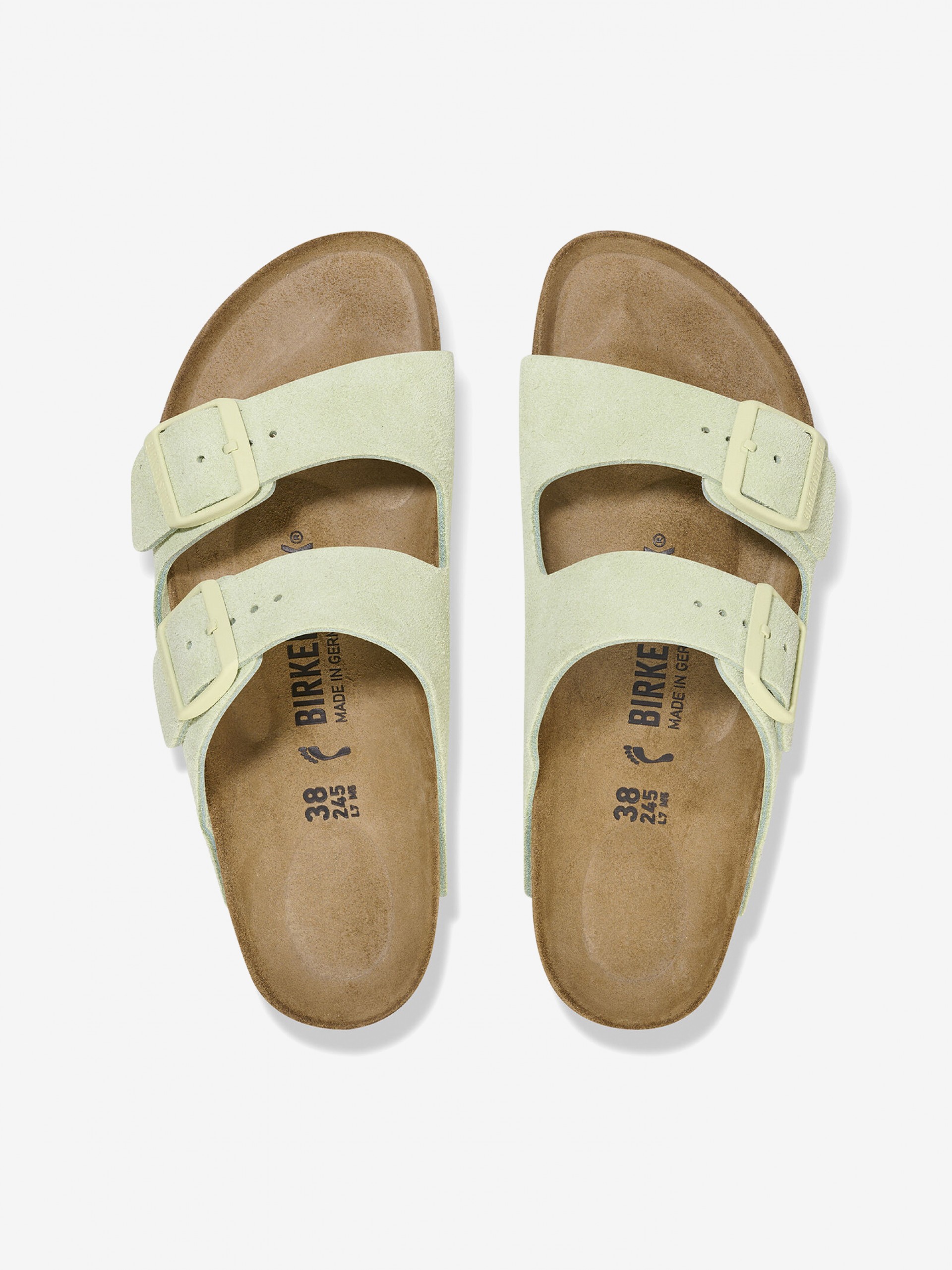 Chinelos Birkenstock Arizona Couro em Camurça Verdes