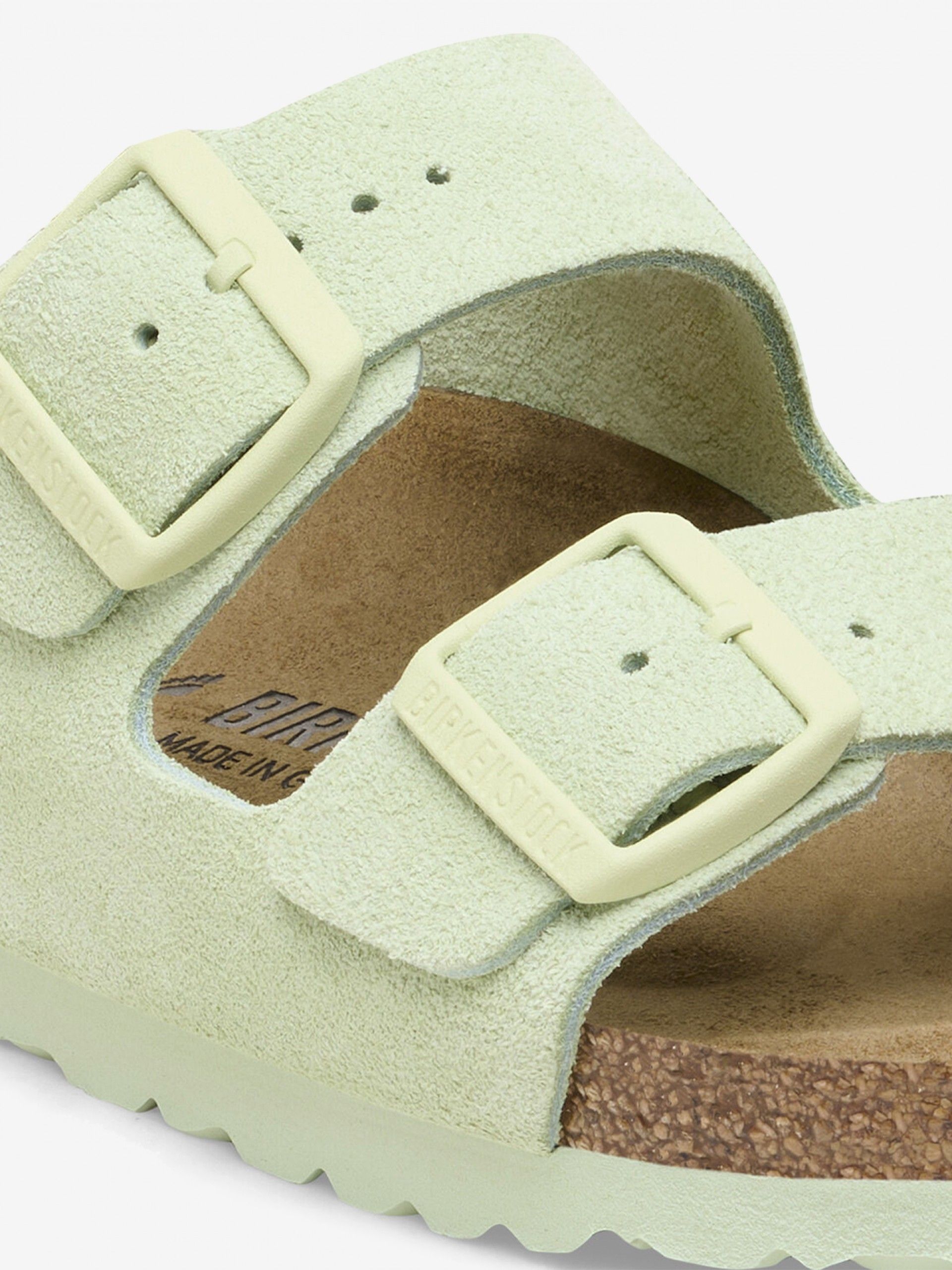 Chinelos Birkenstock Arizona Couro em Camurça Verdes