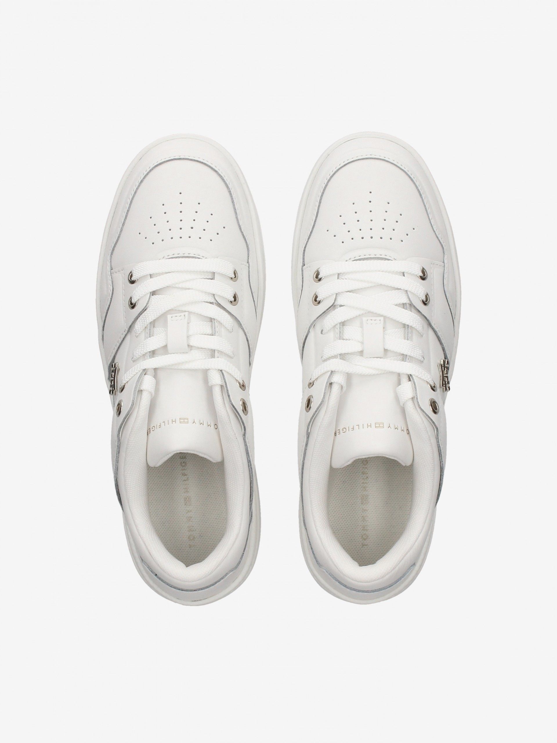 Tommy Hilfiger Leather Monogram Basketball Sneakers