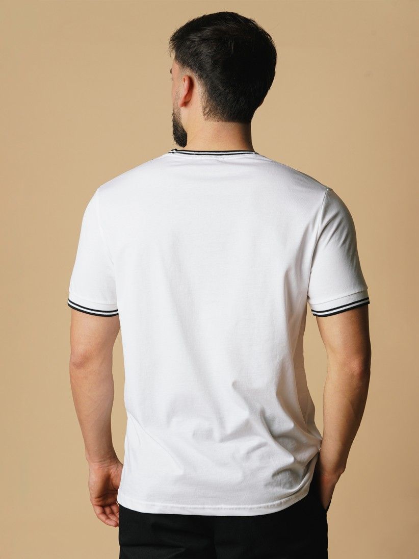 T-shirt Fred Perry Twin Tipped Branca e Preta