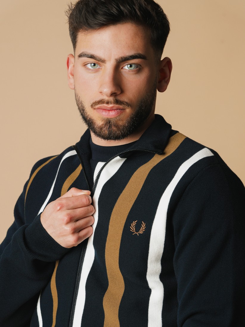 Fred Perry Striped Knitted Track Jacket