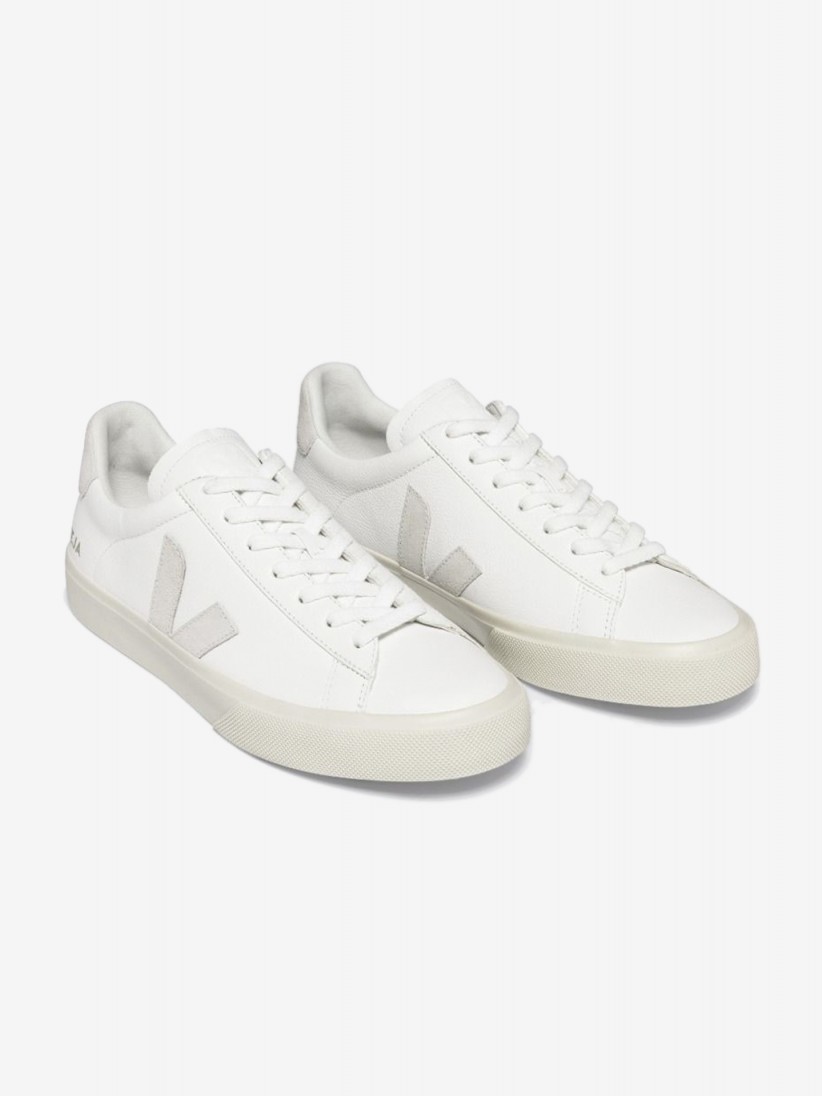 VEJA Campo Chromefree Leather White and Grey Sneakers