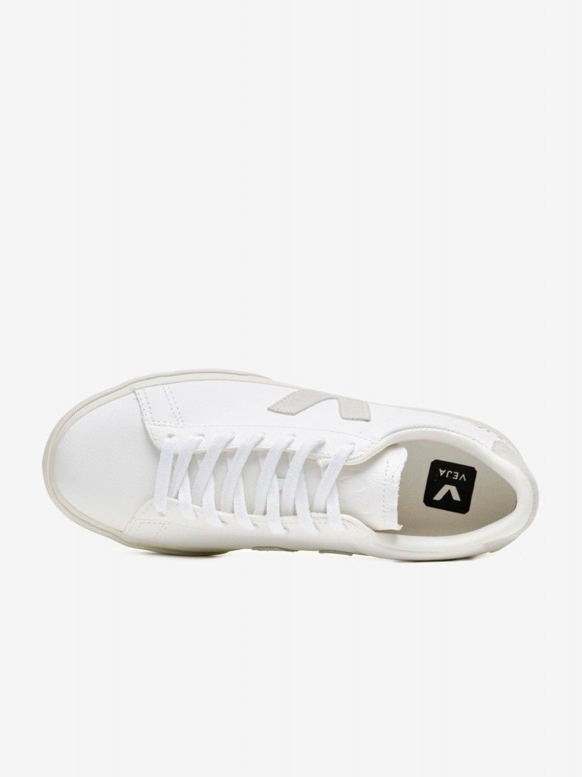 VEJA Campo Chromefree Leather White and Grey Sneakers