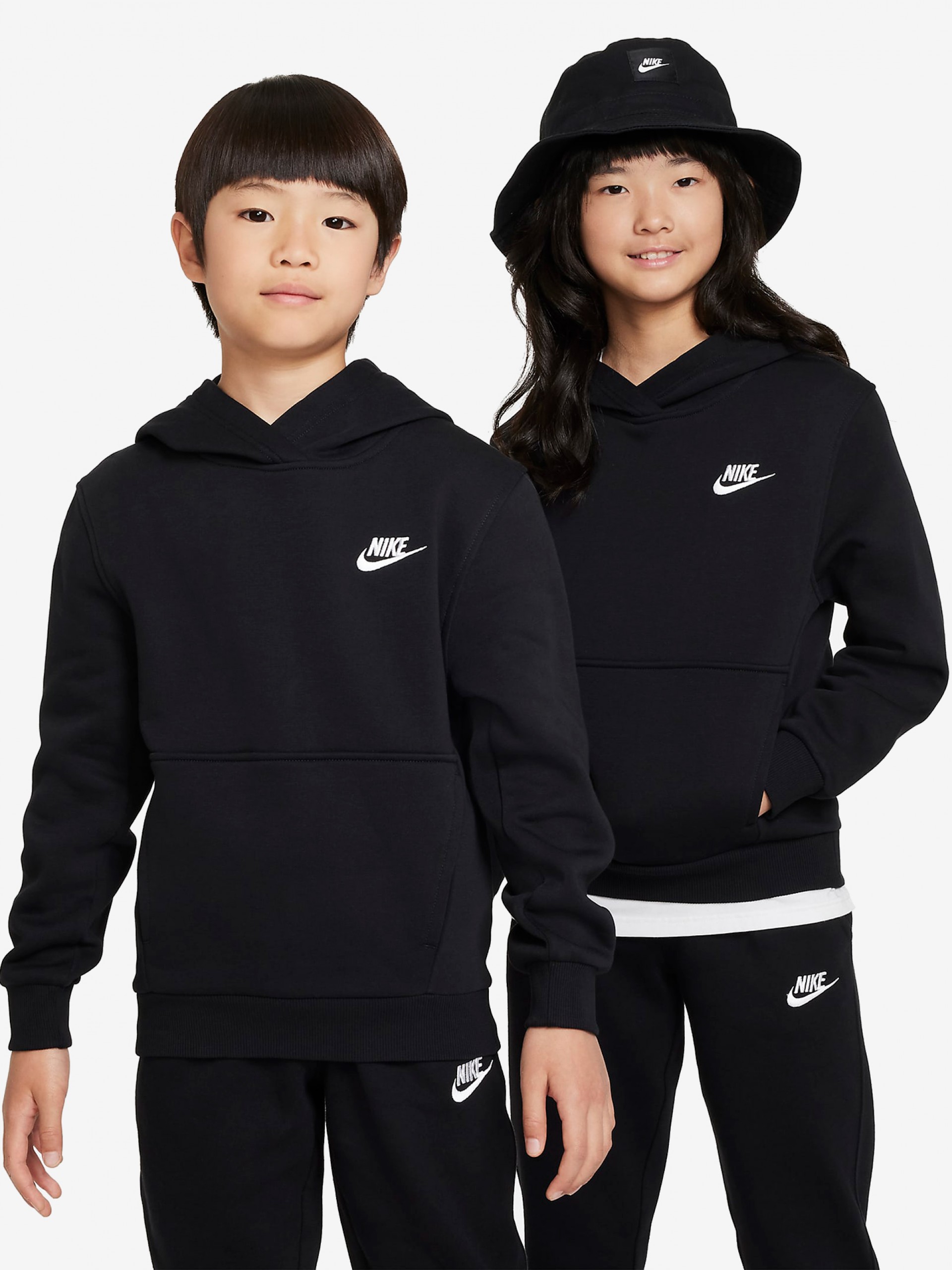 Sudadera con Capucha Nike Sportswear Club Fleece Júnior Negra