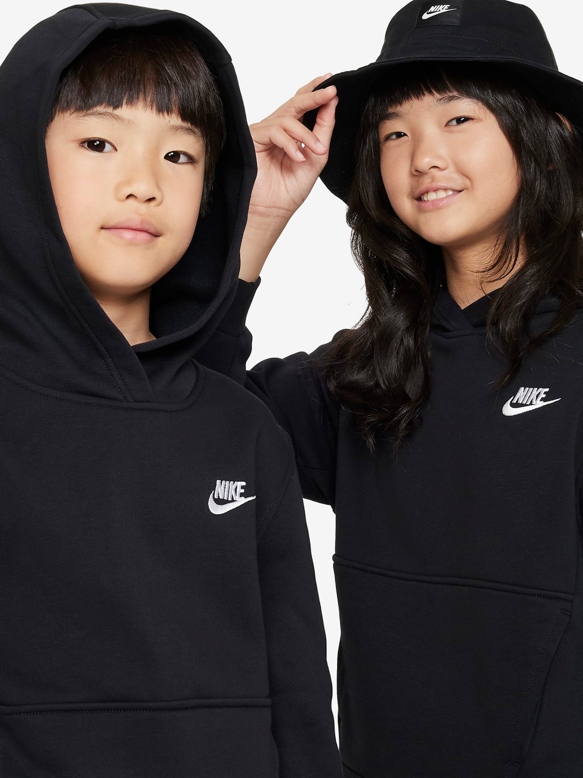 Sudadera con Capucha Nike Sportswear Club Fleece Júnior Negra