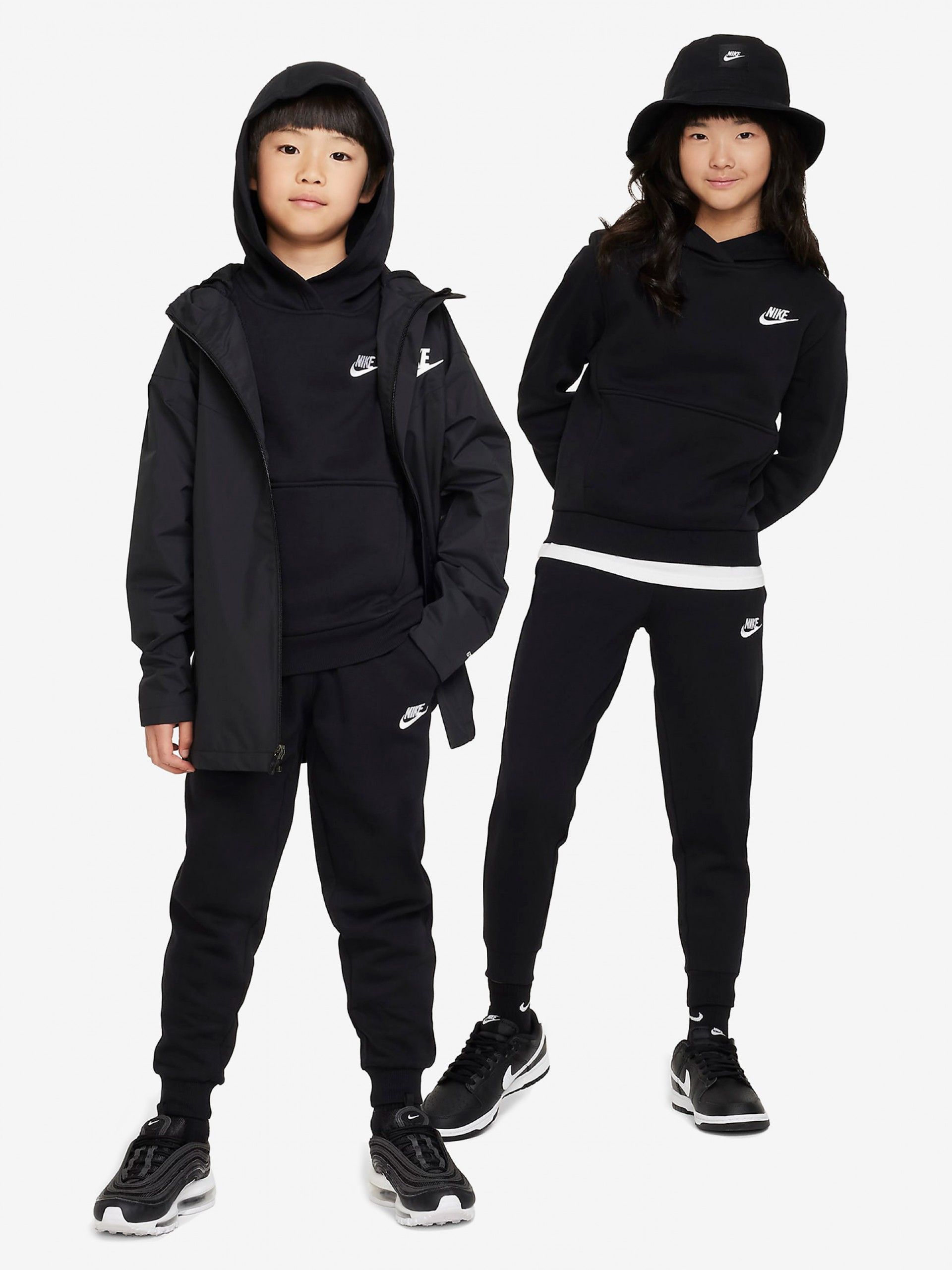 Sudadera con Capucha Nike Sportswear Club Fleece Júnior Negra